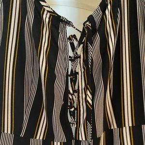 Black yellow and white pants  jumpsuit